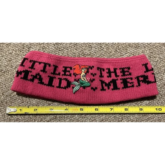 Vintage 90s Disney The Little Mermaid Fleece Ski Winter Headband Stretch Pink main image 8